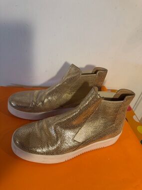 Midas Gold Leather Slip-On Chelsea Sneaker Boots
